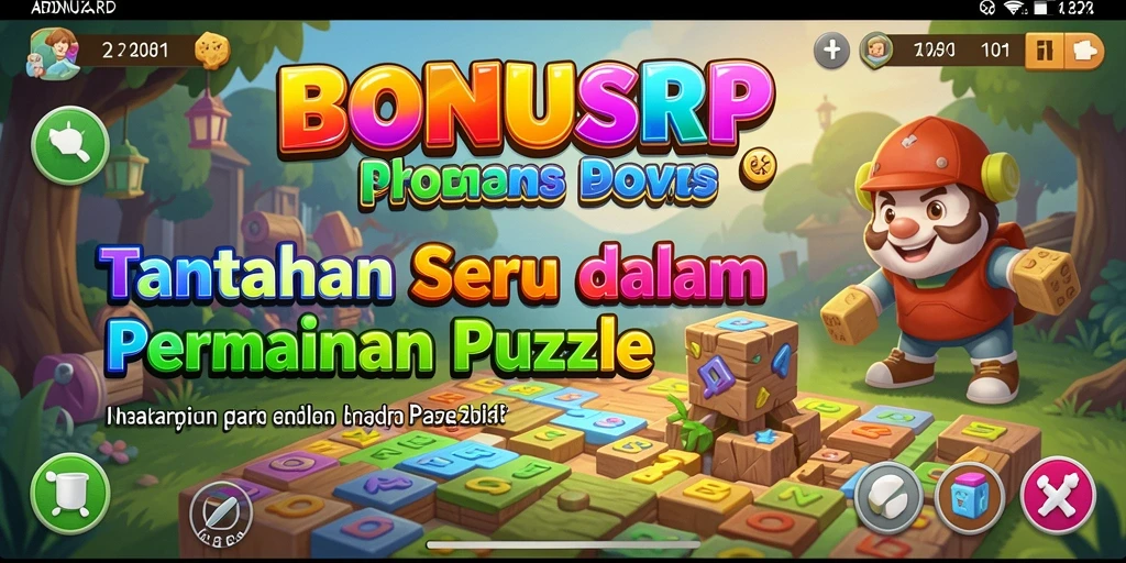 Tampilan gameplay BONUSRP dengan berbagai tantangan puzzle yang seru.