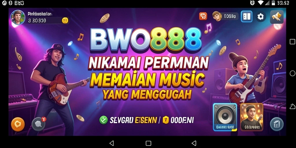 Tampilan gameplay BWO888 dengan berbagai pilihan lagu menarik.