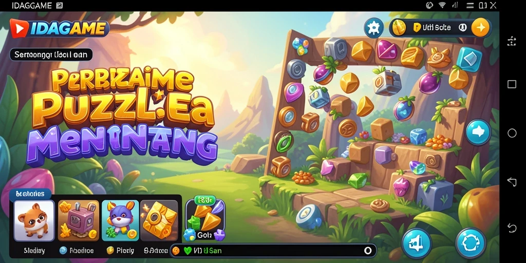 Tangkapan layar menunjukkan gameplay mendebarkan IDAGAME Puzzle.