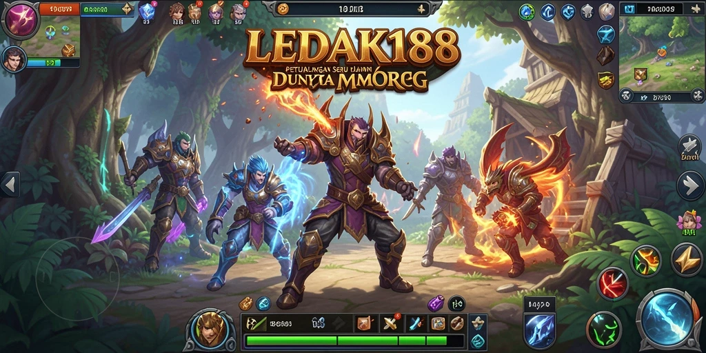 Tampilan permainan <strong>LEDAK188</strong> saat pemain menjelajahi dunia MMORPG yang luas.