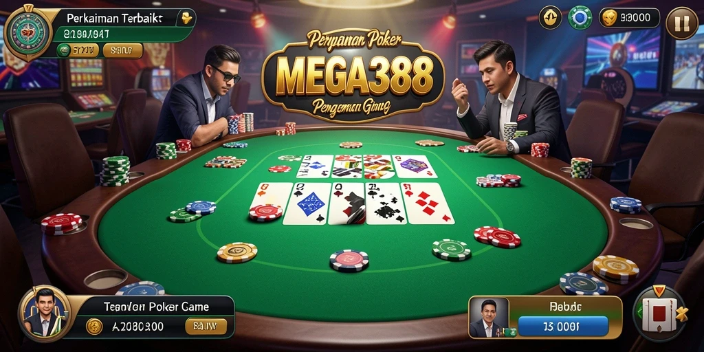 Screenshot gameplay Poker yang seru dan menantang di MEGA388.