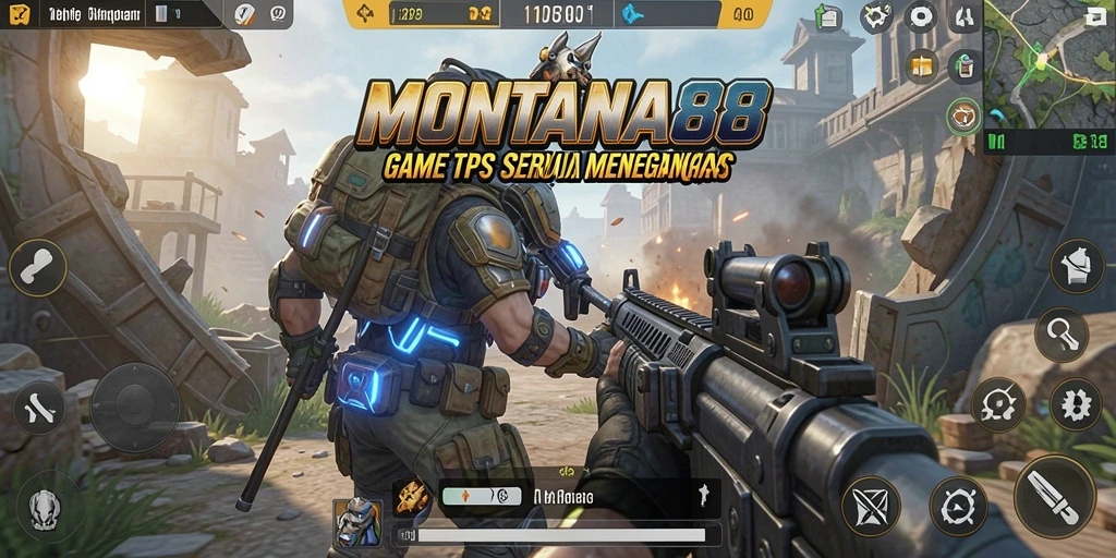 Screenshot gameplay TPS MONTANA88 menampilkan aksi seru di medan tugas.
