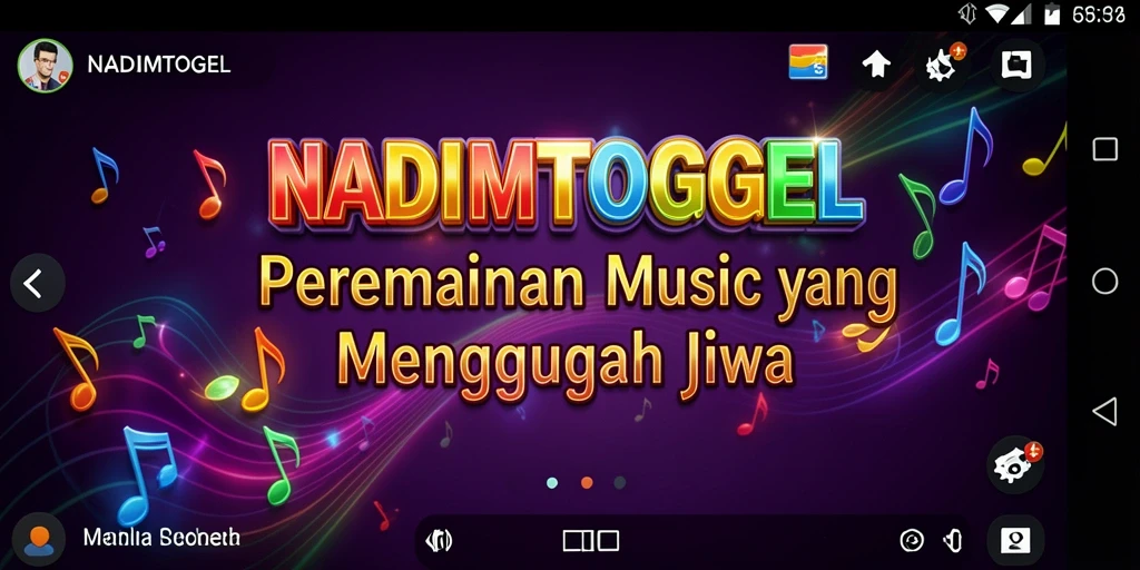 Screenshot gameplay NADIMTOGEL menampilkan pengalaman musik interaktif.