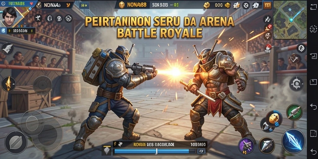 Gambaran aksi intens di arena pertempuran NONA88.
