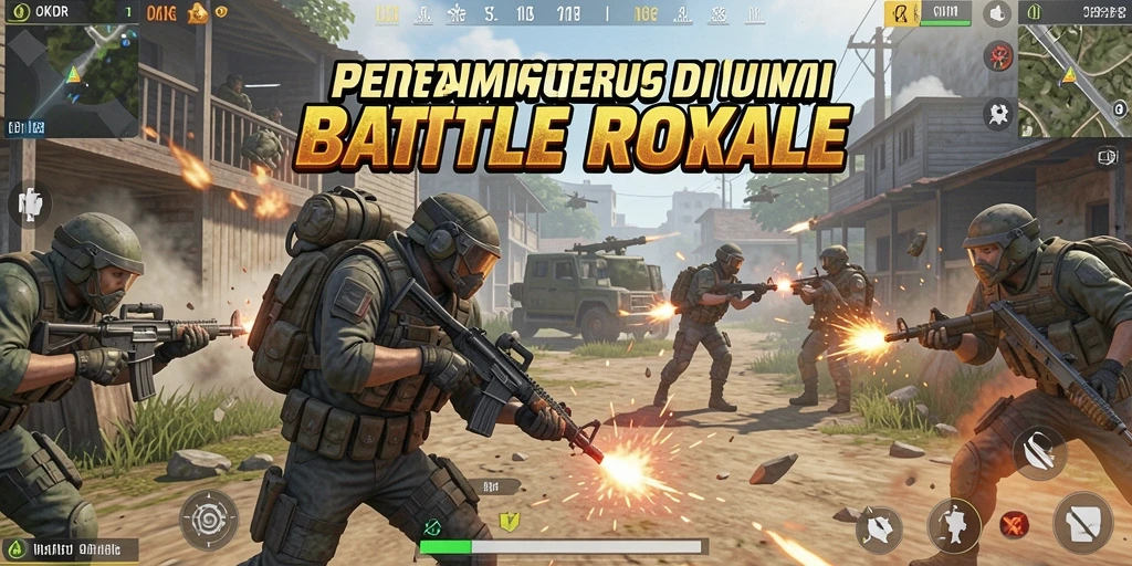 Gameplay OKIDR yang penuh aksi dalam pertempuran Battle Royale.