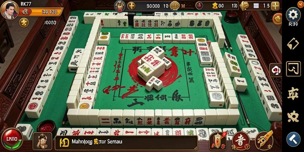 Screenshot gameplay RK77 menampilkan tantangan Mahjong yang menarik.