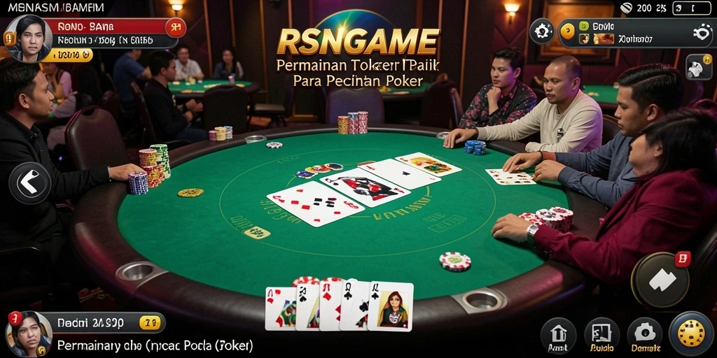 Screenshot gameplay RSNGAME menampilkan aksi seru permainan poker.