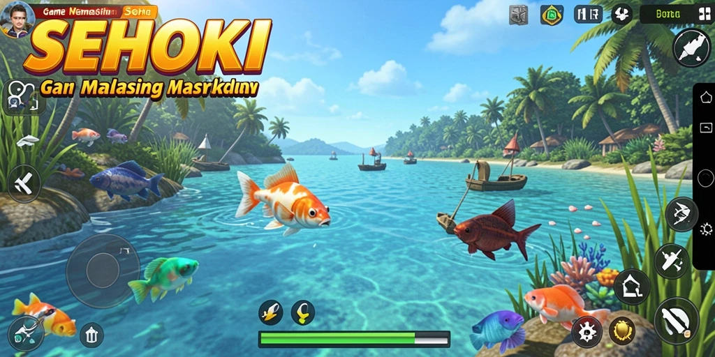 Tampilan permainan memancing yang seru di SEHOKI.