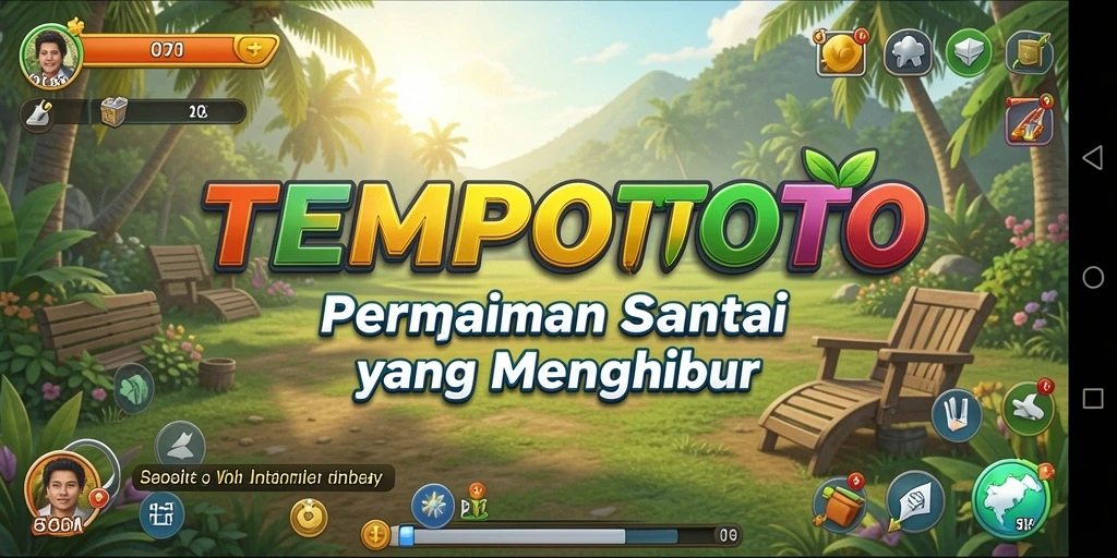 Screenshot dari gameplay santai TEMPOTOTO yang menghibur.