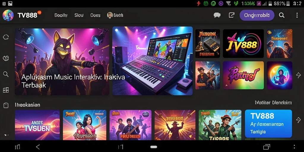 Tampilan gameplay TV888 dengan fitur musik interaktif yang menarik.