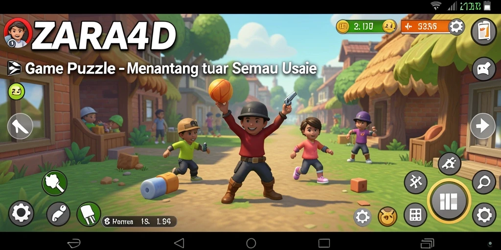 Screenshot ZARA4D menampilkan gameplay puzzle yang mengasah otak.